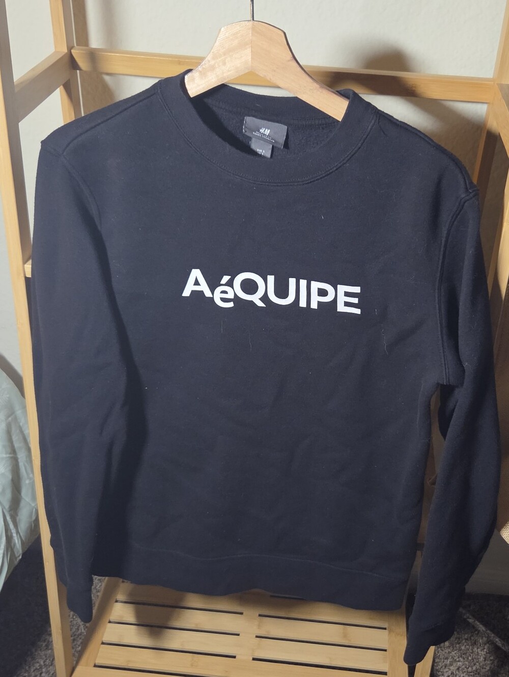 H&M Black AéQUIPE Graphic Regular Fit Crewneck Sweatshirt S